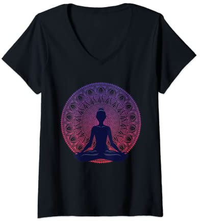 Damen Namaste Yoga Kleidung / Meditation Kleidung/ T-Shirt mit V-Ausschnitt