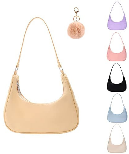 Umhängetasche Damen Handtasche, handtasche vintage, 90s Women's Shoulder Bag, Tasche Kleine Segeltuchtasche y2k Fashion Handtaschen für Frauen Gelb