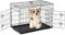 Yesuitme 18inch Dog Crate, Dog Puppy Cage Folding 1 Door Crate with Removable Tray, Extra Small 18-inch Dog Cage Black Metal Training Crate Pet Carrier