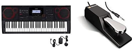 Casio CT-X3000 High Grade Keyboard with 61 Touch Response keys - Black & M-Audio SP-2 - Universal Sustain Pedal with Piano Style Action, The Ideal Accessory for MIDI Keyboards, Digital Pianos