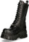 Stivali Unisex New Rock M-MILI211C-C1 in 100% Vera Pelle Nera Techno Metallizzati con Lacci da Motociclista 6
