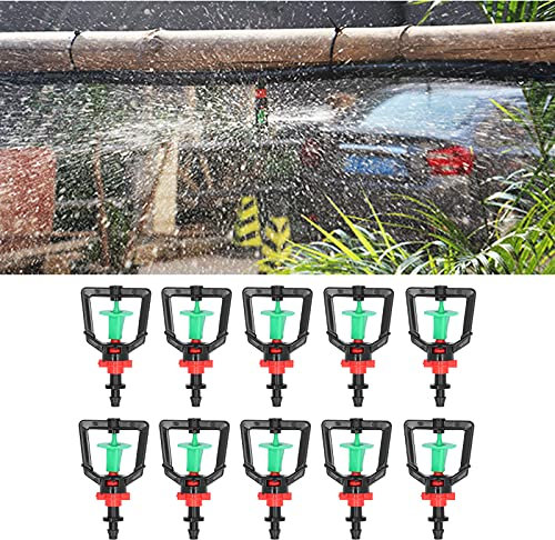 Zerodis Juego de 10 Emisores de Riego por Goteo, Aspersor de Riego de Plantas Giratorio Tipo G, Boquilla de Pulverización de Refracción de Microboquilla para Goteros de Riego de Jardín de