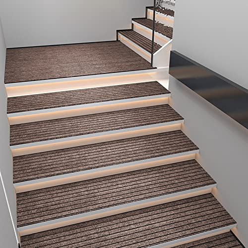 13 Tappetini per Scale Con Fondo In Gomma, Antiscivolo per Tappeti Gradini Scala Interne ed Esterne, Tappeto Antiscivolo per Scale In Legno, Copri Gradini In Rivestimento per Scala Marmo ( Color : Cur