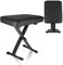 ASelected Keyboard Stool Piano Bench X-Style Padded Folding Piano Bench with High-density Sponges Non-skid Design(Black)