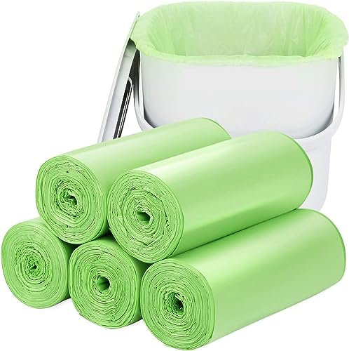 Thgtao Bolsas de basura orgánicas, 100 unidades, bolsas de basura orgánicas de 15 L, bolsas de basura compostables, bolsas de basura orgánicas para cocina, oficina, salón (45 x 50 cm, verde)