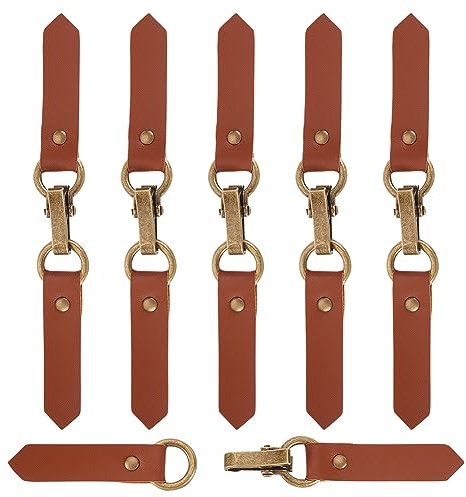 FINGERINSPIRE 6 juegos de hebilla de cuero con cierre de pestaña Perú de piel sintética con hebilla de clip para coser en hebillas de cuero con clip, soporte de clip de cárdigan, hebillas de gancho de