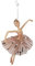 Clayre & Eef Weihnachtsanhänger Ballerina 15 cm Rosa Polyresin Weihnachtsbaumschmuck