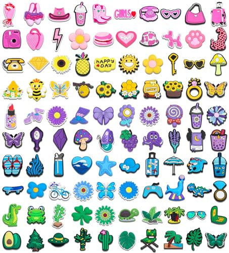 Anroong Shoe Charms 100 pcs Shoe Decoration Charms Cute Shoe Charm for Girls Not Random Various Kawaii Shoe Accessories Pins for Kids Boys