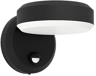 EGLO LED Wandlampe außen Fornaci, Außenlampe mit Bewegungsmelder und Dämmerungssensor, Außenleuchte Hauswand, Außenwandleuchte aus Metall in Schwarz und Kunststoff in Weiß, warmweiß, IP44