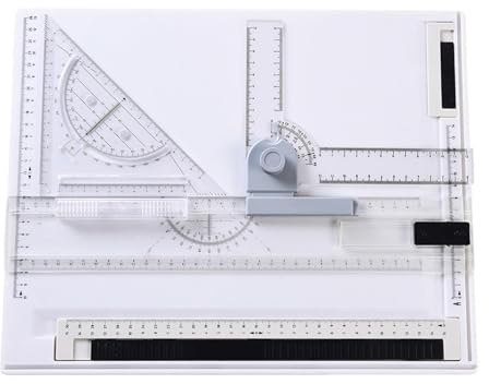 Harilla A4-Zeichentisch, Zeichenbrett, Zeichenwerkzeug-Set, grafisches Architektur-Skizzenbrett mit klarem Lineal, parallele Bewegung