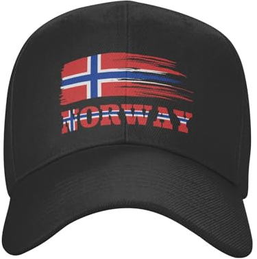 KWQDOZF Baseballkappe mit norwegischer Flagge in Norwegen für Männer und Frauen verstellbar Klassische Papa-Mütze Trucker-Kappe für Laufen Outdoor-Aktivitäten