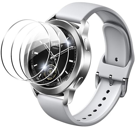 Heioloo [3 Pack Glass Protector para Xiaomi Watch S3 Protector de Pantalla, Anti-Arañazos Cristal Templado para Xiaomi Watch S3 Vidrio [HD Película] [ Sin Burbujas] [ Sensible al Tacto]