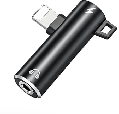 Coolden Kopfhörer Adapter für iPhone Aux Adapter Lightning auf 3.5 mm Klinke Aux Audio Splitter Kopfhörer Adapter und Laden Kompatibel mit iPhone 14/14 Pro/13/12/11/X/7 Unterstützung Alle iOS Schwarz