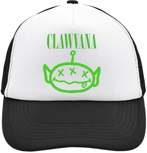 Functon+ Clawvana Tribute Mesh Back Trucker Cap Adjustable Snapback Hat Casu White, Schwarz , Einheitsgröße