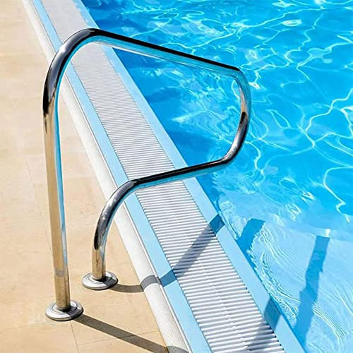 TQVLNMCR Corrimano for Piscine interrate, corrimano for Piscina, Materiale in Acciaio Inossidabile 304, Set Completo di Accessori, corrimano for Montaggio Manuale(Argento)