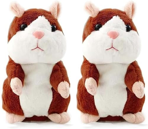 Sprechender Hamster,2 Stück Hamster Nachsprechen,Hamster Spielzeug Nachsprechen,Nachsprechender Hamster,Hamster Nachsprechen,Nachsprechendes PlüSchtier,Hamster Sprechend,Sprechende Hamster Wiederholt