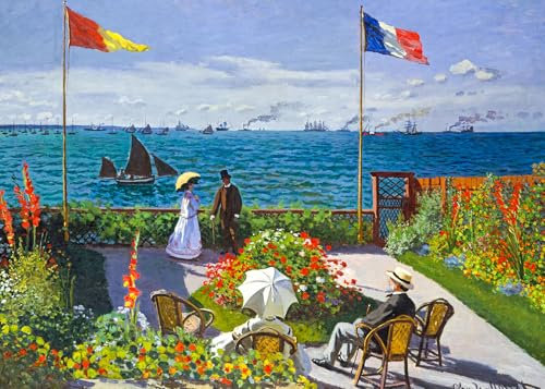 1000 Teile Puzzle für Erwachsene - Garden at Sainte-Adresse von Monet - Berühmte Malerei Kunstwerk Galerie Puzzle