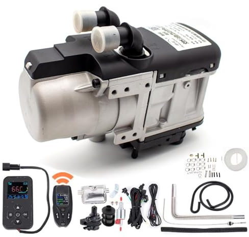XmyXGAR 5KW 24V Hydronic Kühlmittelheizung, with Fernbedienung Flüssiger Brennstoff Heizung Diesel Warmwasserbereiter Temperaturregelung, zeitgesteuert, für Boot, Wohnwagen, Bus Wohnmobil (5KW 24V)