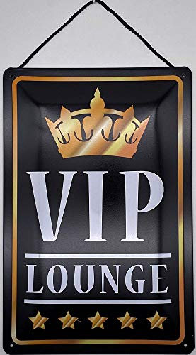 Blechschild mit Kordel 18 x 12 cm VIP Lounge - Blechemma