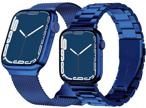 Hongxinzhan 2pcs Metal Watch Strap Compatible with Apple Watch 42mm(Series11 10) 40mm 41mm 38mm,Replacement Strap for iWatch SE 3 2 1 Series 11 10 9 8 7 6 5 4