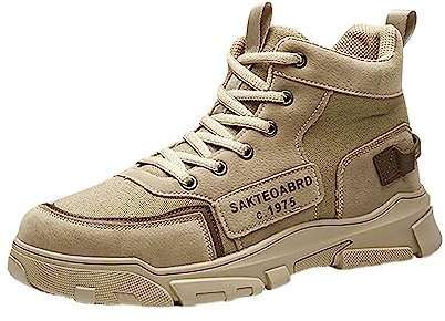 EJIMUQO Black Friday 2024 Stivaletti Da Uomo Eleganti Marroni Stivali Bassi Moto Uomo Forma Stivali Cross Uomo Stivali Scamosciati Beige Stivali Alti Marroni Tacco