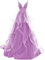 HUINI Ballkleider Lang Rüsche Abendkleid Rückenfrei Hochzeitskleider Standesamt Damen Tüll Abschlussballkleid Prinzessin Flieder 56