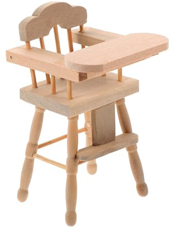 Vaguelly Miniaturmöbel Puppenhochstuhl Aus Holz Dekorativer Miniatur-hochstuhl Für Puppenhaus DIY-minimöbel Für Schreibtisch Kinderzubehör Als Foto-Requisite
