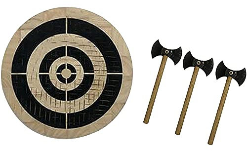 Wikinger Axtwurf Set, Tomahawk Anhänger Dartscheibe aus Holz, Sicheres Holzzielscheiben Spielzeug für die Wanddekoration bei Partys im Freien