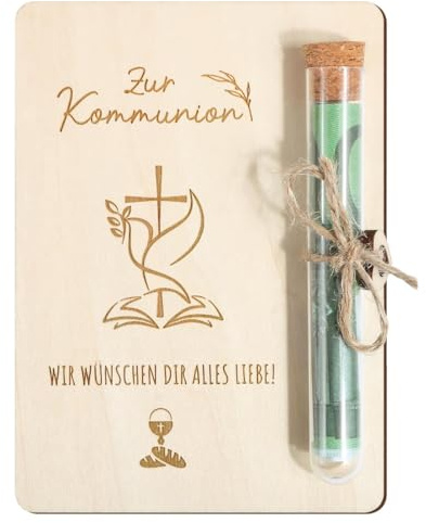HQRKOTM Geschenk konfirmation Geldgeschenk Sacramento Holzgeschenk für Jungen und Mädchen Basteln