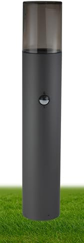 JungesLicht - Außenleuchte mit Bewegungsmelder, E27 Fassung, 50cm x 8,8cm, Rauchglas-Optik, Anthrazit, Moderne Wegeleuchte, Pollerleuchte 230Volt, Standleuchte, nur LED geeignet, (Lieferung ohne LED)