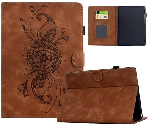 Custodia compatibile con iPad Mini 7 (2024)/iPad Mini 6 (2021) – Custodia a libro in pelle di alta qualità, con funzione di supporto, colore: marrone