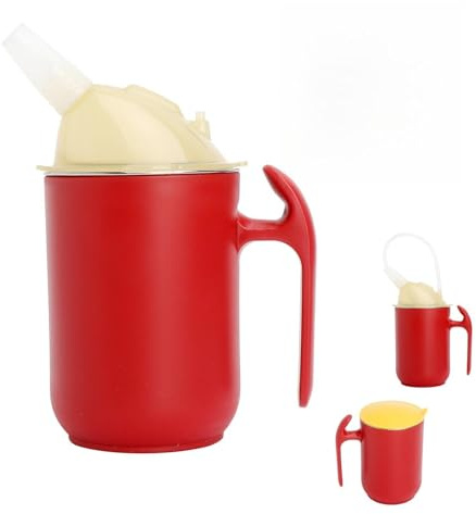GZRXIOUS 3-In-1 Gobelets Anti-Déversement Gobelet à Bec Anti Fuite pour Personnes âgées avec Double Poignée et Paille Gobelet avec Paille avec Couvercle Rappel de Capacité 400ml