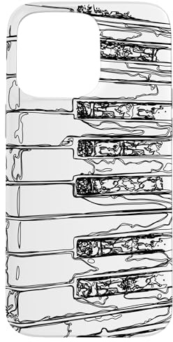 Custodia per iPhone 15 Pro Max Pianoforte Tastiera Disegno Pianista Compositore