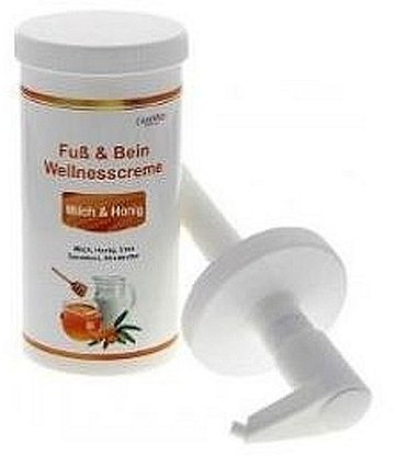 CareMed Fuß & Bein Wellnesscreme Milch & Honig 450ml mit Spender