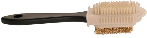 haug bürsten - Wildlederbürste Lili mit Messingdraht und Kunststoffnoppen - Ideal zur Reinigung und Strukturverleihung für Leder - Maße: 16 x 2 x 4 cm - Made in Germany