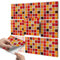 Mosaik Fliesen-Aufkleber I Selbstklebende Sticker-Fliesen für Küche u. Bad I Fliesenmotive für Küchenrückwand - Wandgestaltung mit Kachel-Motiv Folie I 20x20 cm - Muster Mosaik Rot-Orange - 36 Stück