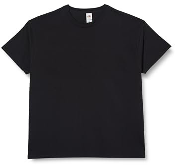 Fruit of the Loom Men's Original T. T Shirt, Black, S UK