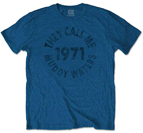 Muddy Waters Men's Call Me… T-Shirt, Blue (Blue Blue), X (Size:X-Large)