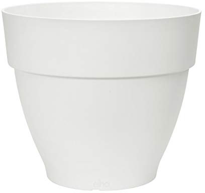 Elho Vibia Campana Rond 25 - Pot De Fleurs pour Extérieur - Plastique 100% recyclé - Ø 24.5 x H 21.0 cm - Blanc/Blanc