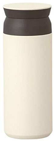 Kinto Reisebecher 350 ml/500 ml, Wasserflasche, vakuumisolierte Thermosflasche, Sportflasche, edelstahl, weiß, 500 ml