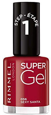 Rimmel London Super Gel Nail Polish At-Home Gel Manicure, Sexy Santa, Red Shades - 12ml