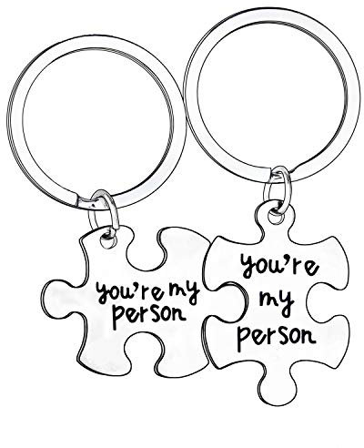 MADHAHEFU Couple Keyrings Boyfriend Girlfriend Gift Husband Keychain Valentine Day Gift Love Puzzle Jewellery (you're my person)
