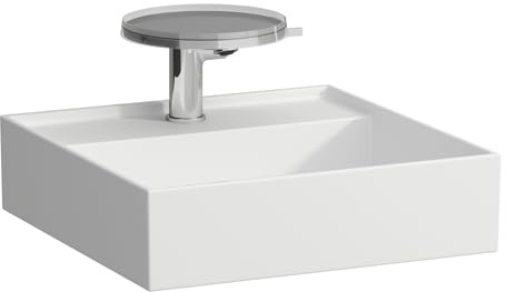 Laufen Kartell Handwaschbecken, unterbaufähig, 1 Hahnloch, ohne Überlauf, 460x460, Farbe: Snow (weiß matt) - H8153317571111