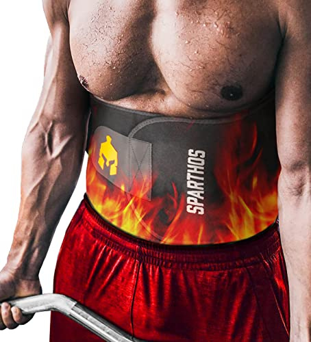 Sparthos Taillentrimmer Gürtel – Sweet Burning Sauna Schlankheits Effekt Bauch Gewichtsverlust Neopren Abfalltrainer Band für Workout, Schweiß und Fett verlieren Alltagskleidung Männer Frauen (L)
