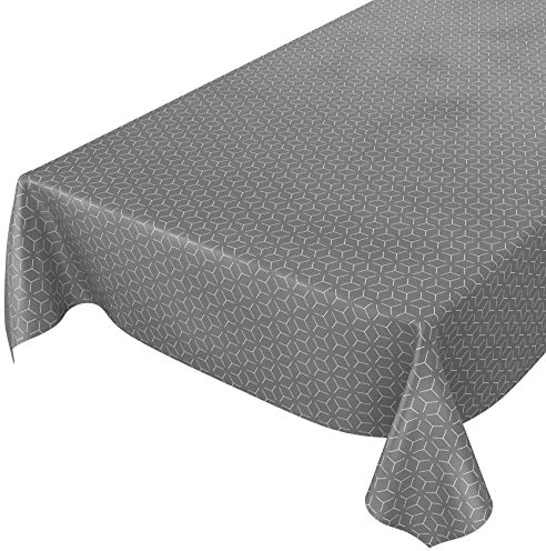 ANRO Tischdecke Wachstuch abwaschbar Wachstuchtischdecke Wachstischdecke Nordic Style Grau 220x140cm