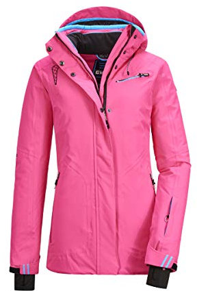 Killtec Cimetta Wmn Ski Jckt E Veste fonctionnelle avec capuche amovible et jupe pare-neige, Femme, Veste fonctionnelle avec capuche zippée amovible et jupe pare-neige., 35670-000, rose bonbon, Taille 34