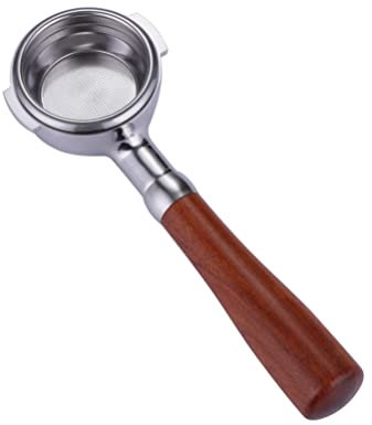 Joytata 58 mm Siebträger für E61 Espressomaschine, Edelstahl, ohne Siebträger mit Siebkorb, Kaffeeboden und Griff aus Holz