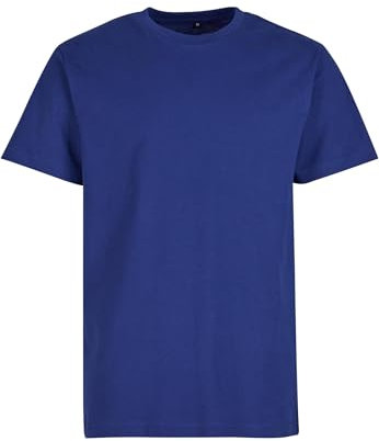 Build Your Brand Herren T-Shirt Round Neck, Männer Basic T-Shirt mit Rundhalsausschnit, Regular Fit, Baumwolle, Light navy, 5XL