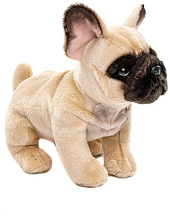 Uni-Toys - Französische Bulldogge (beige) - 27 cm (Länge) - Plüsch-Hund, Dogge, Haustier - Plüschtier, Kuscheltier