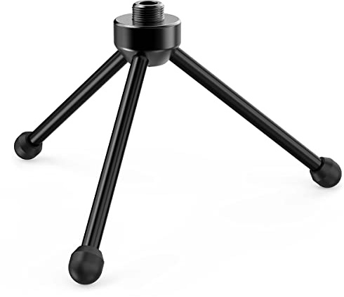 FIFINE Tripod Stand for Desktop Microphone with Non-slip Rubber Feet, Durable Metal Construction , Foldable Stand for Gaming, Podcasting, Meetings, Chatting and More